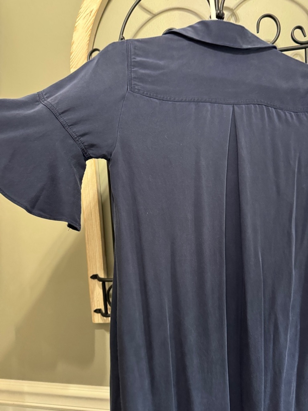 Chico's Navy Short-Sleeve Button Polo size 00 Tiered Dress Modal - Picture 13 of 14